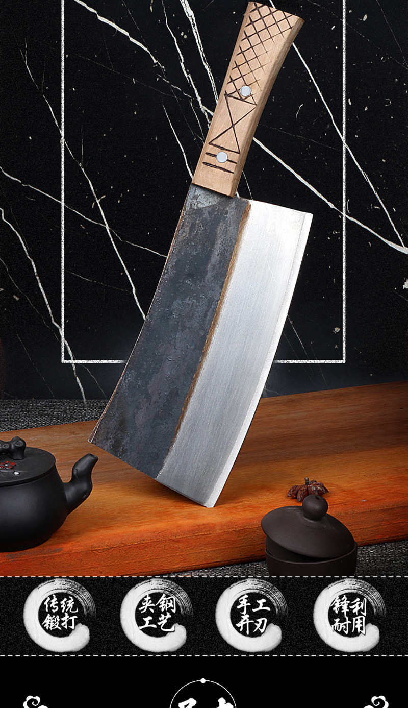 手工砍骨头专用刀商用锻打斩骨刀传统老式加厚屠夫剁骨刀厂家直销