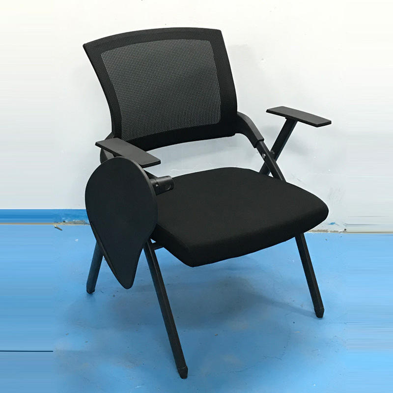 办公家具可折叠培训椅子带写字板椅职员会议椅子一体小桌板轮子凳