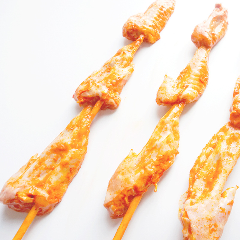 烧烤油炸奥尔良鸡翅尖串 25串/包半成品鸡尖串 美食节食材 8包/箱