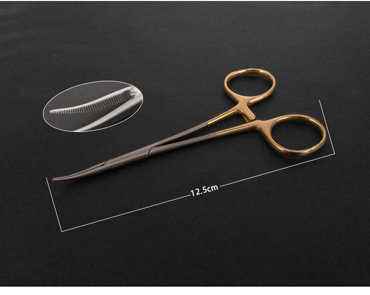 不锈钢蚊式止血钳12.5金柄显微精细微血管钳去眼袋双眼皮整形工具