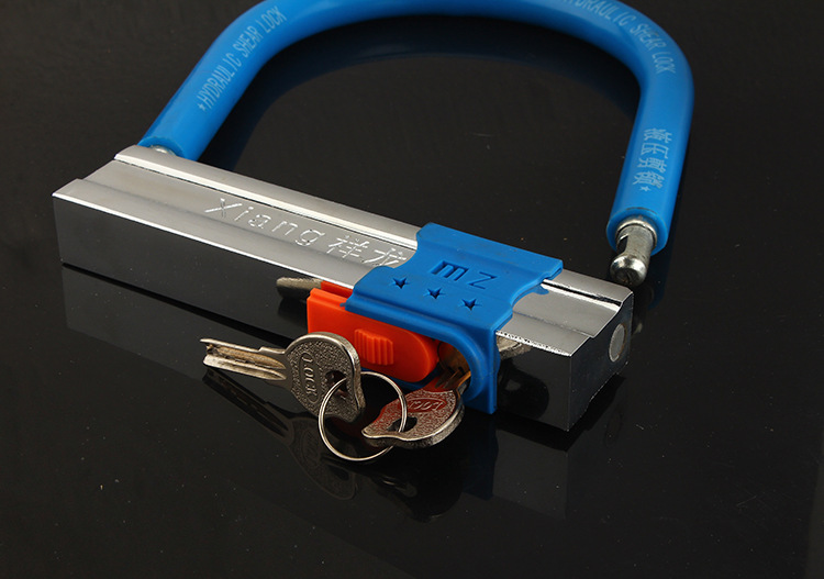 通用防剪电动车摩托车锁子防盗锁大小电瓶车u形锁自行车锁u型锁.
