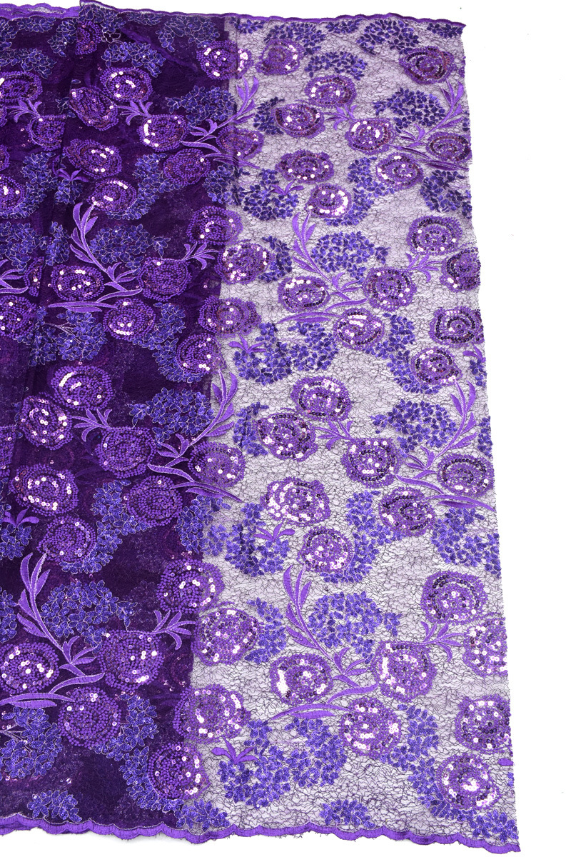 新网布绣花面料 婚纱刺绣面料 欧美非洲花边蕾丝面料lace fabric