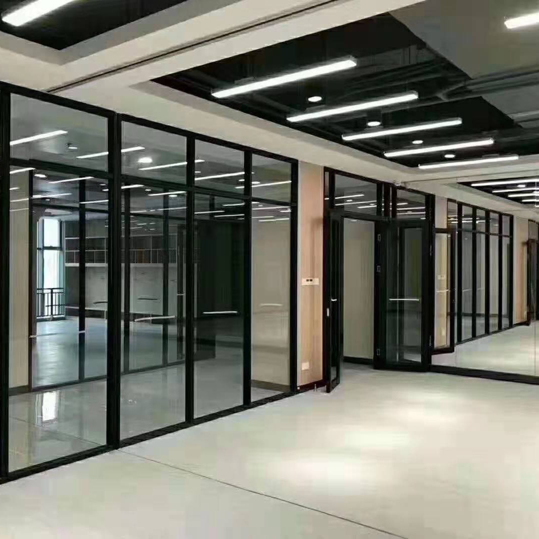 安装厚街横沥不锈钢玻璃隔断 办公室 写字楼屏风隔墙 办公室隔断