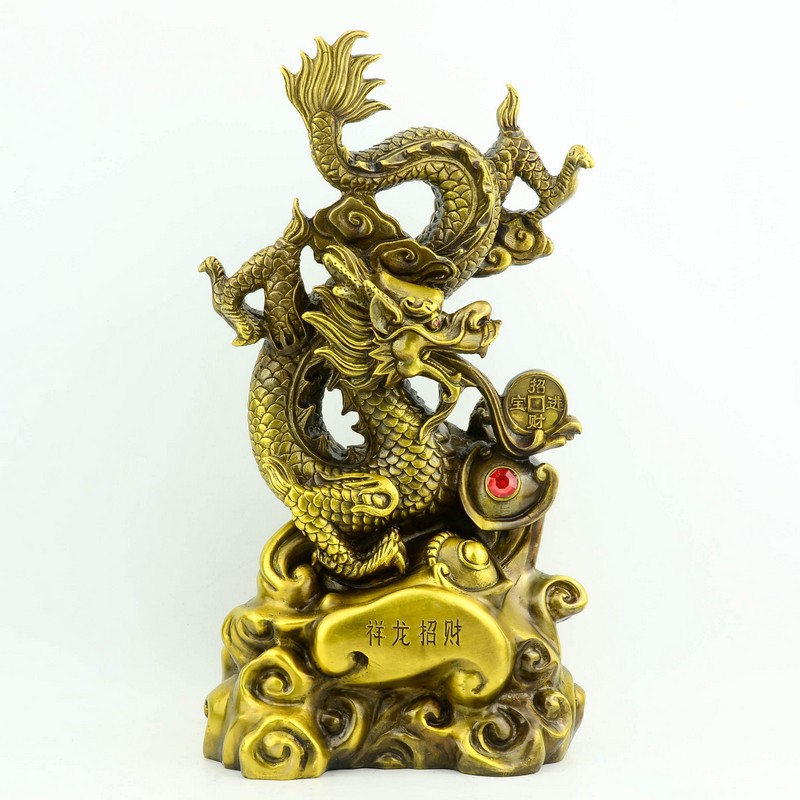 批发精工纯铜 祥龙招财办公室摆件 家居客厅工艺品摆设