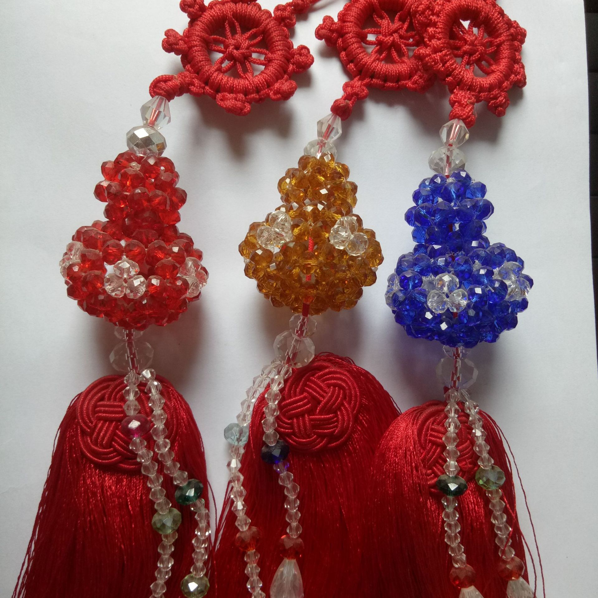 佛教用品 中国结 手工编织水晶葫芦挂饰摆件一路平安汽车挂件用品