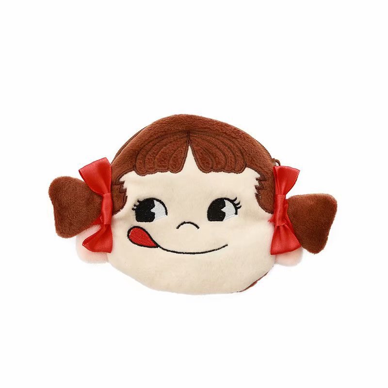 不二家糖果娃娃牛奶妹斜挎包吐舌调皮小女孩零钱包单肩小背包