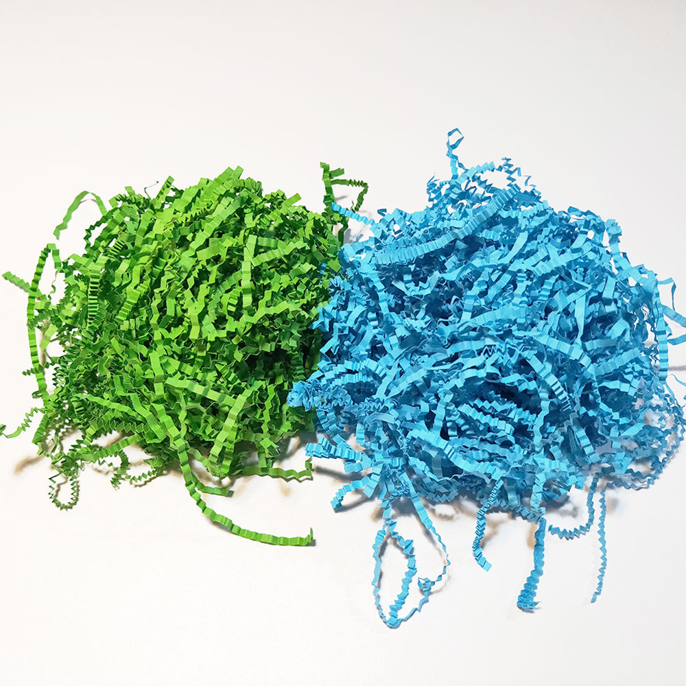 深圳厂家批发 化妆品盒填充物,拉菲草褶皱纸丝3mm 礼盒填充碎纸