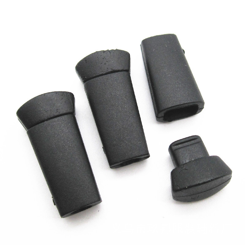 厂家直销带帽长扁绳夹扣 服装辅料尼龙绳扣 塑料扁吊钟夹子