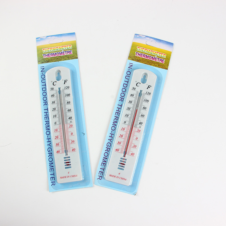 Household Indoor and Outdoor Temperature Measuring Wall-Mounted Thermometer Household Plastic Strip Thermometer 2 Yuan Store Supply Wholesale