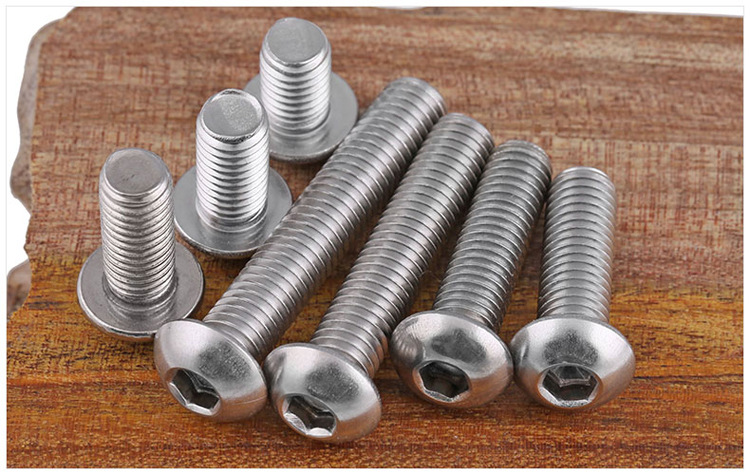 iso7380 304不锈钢美制平圆头内六角螺丝钉/美标盘头内六角螺栓