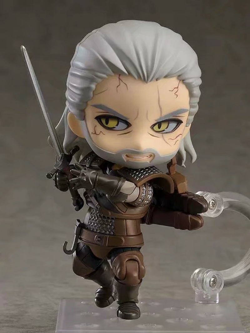 巫师3 geralt 907# q版 狂猎 杰洛特 白狼 可动 公仔 盒装手办