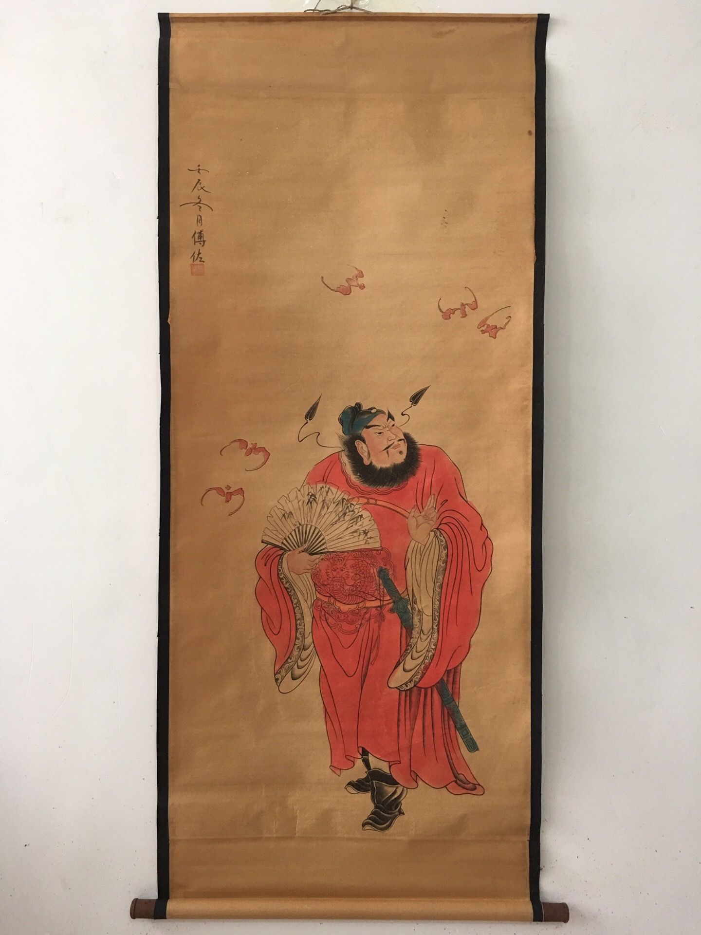 仿古字画中堂画国画 人物画 红衣钟馗画像挂件室装饰画四款可选