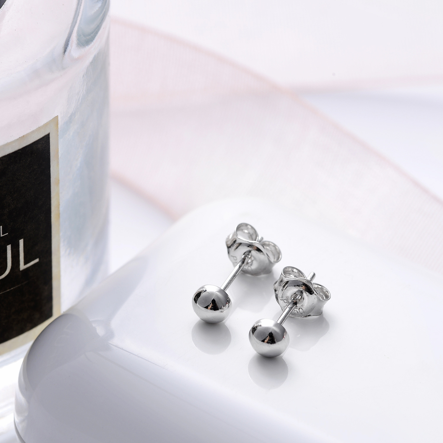 幸福久久新款pt950铂金耳钉女气质简约韩版白金耳饰