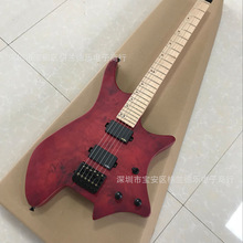 金属红无头电吉他贝斯定制 可改logo和代发货