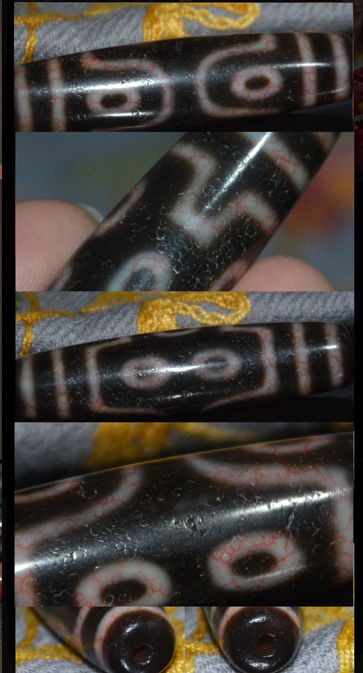 天然血丝老料高油性包浆五眼七眼三眼天珠项链吊坠送链做成品