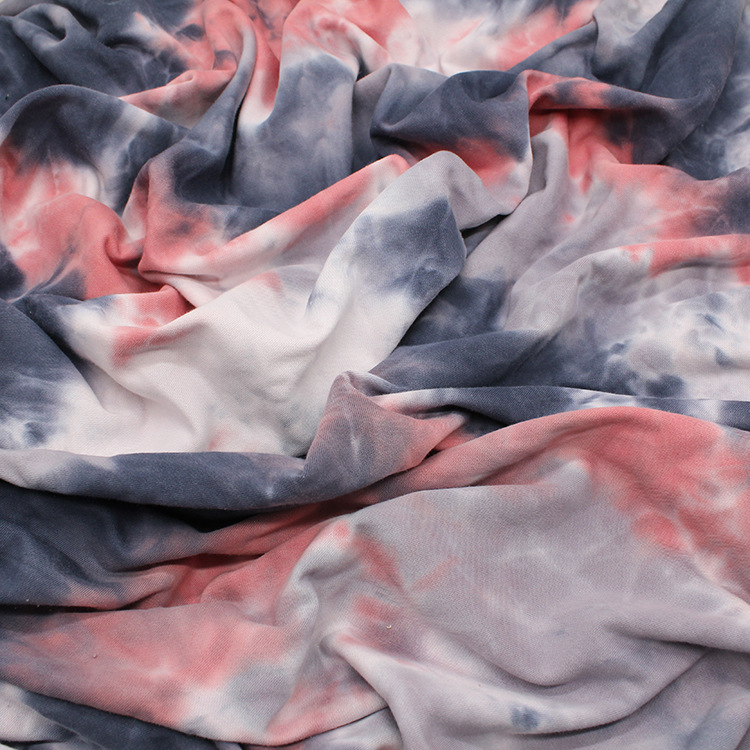 280克纯棉卫衣扎染 毛圈鱼鳞布 设计师针织面料 夹克外套套装布料