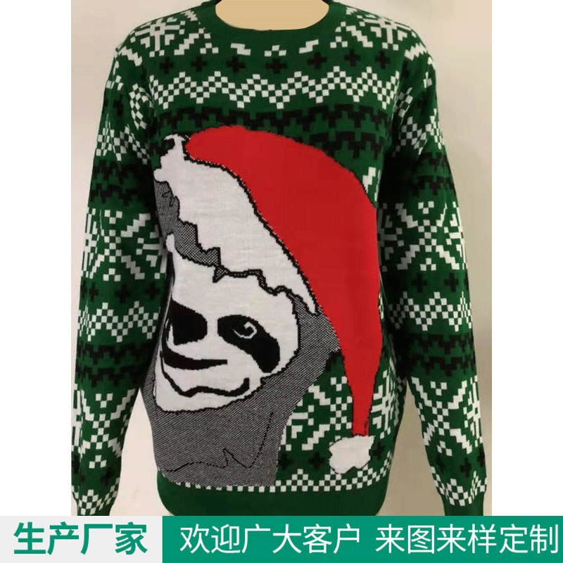 Export Men's and Women's Christmas Sweaters Sweater Snowflake Jacquard Christmas Sweater Sweater Customization