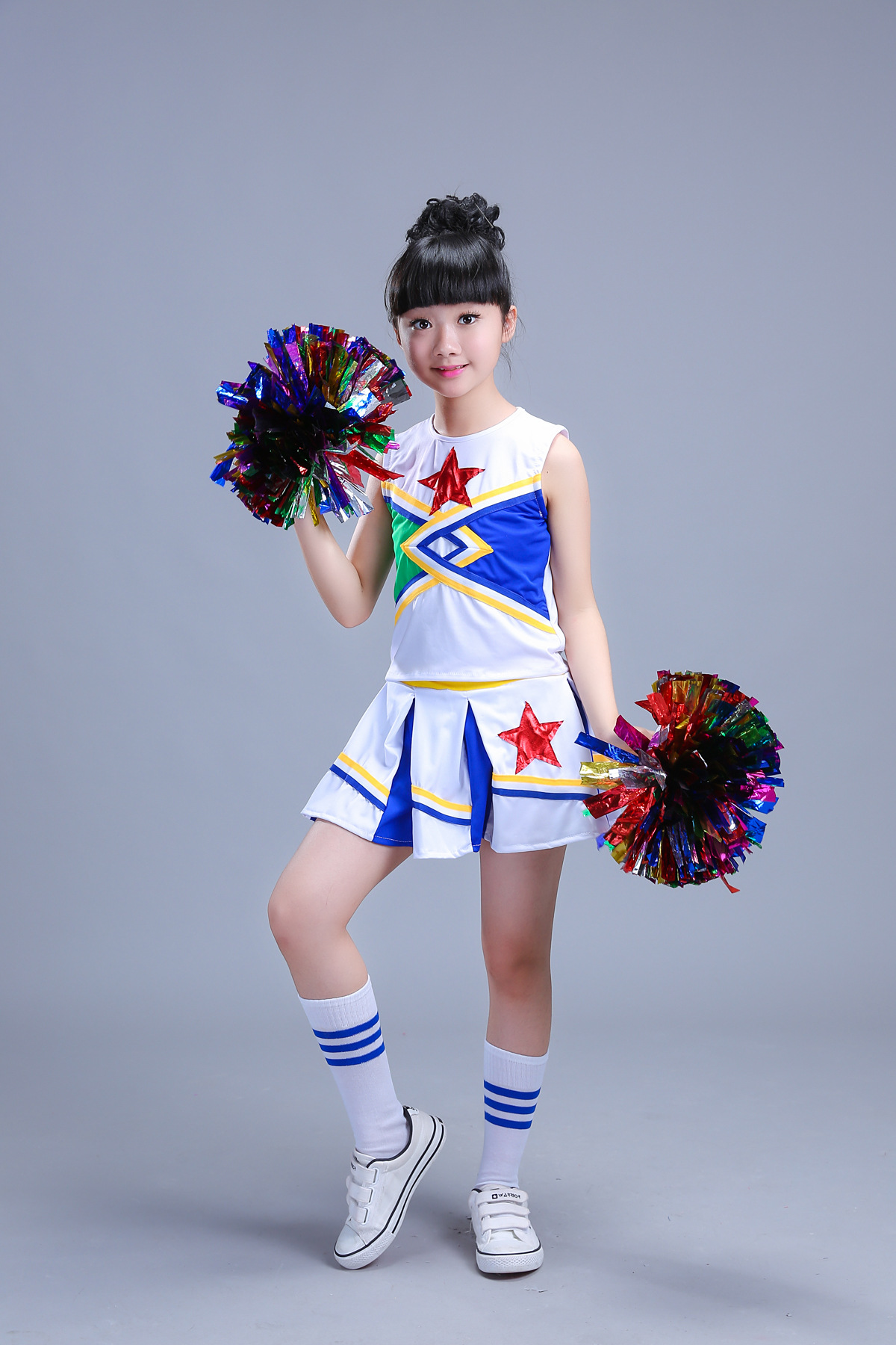 六一儿童啦啦操演出服少儿健美操学生体操长袖短袖拉拉队表演套装