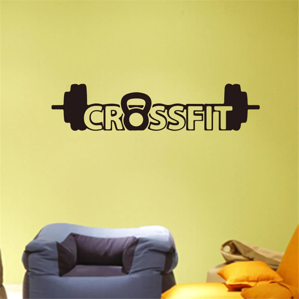 外贸可定制crossfit 创意健身房图案精雕艺术墙贴 一件起批