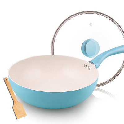 九阳clb2802d陶瓷炒锅陶晶不粘平底炒菜锅家用电磁炉锅燃气灶专用