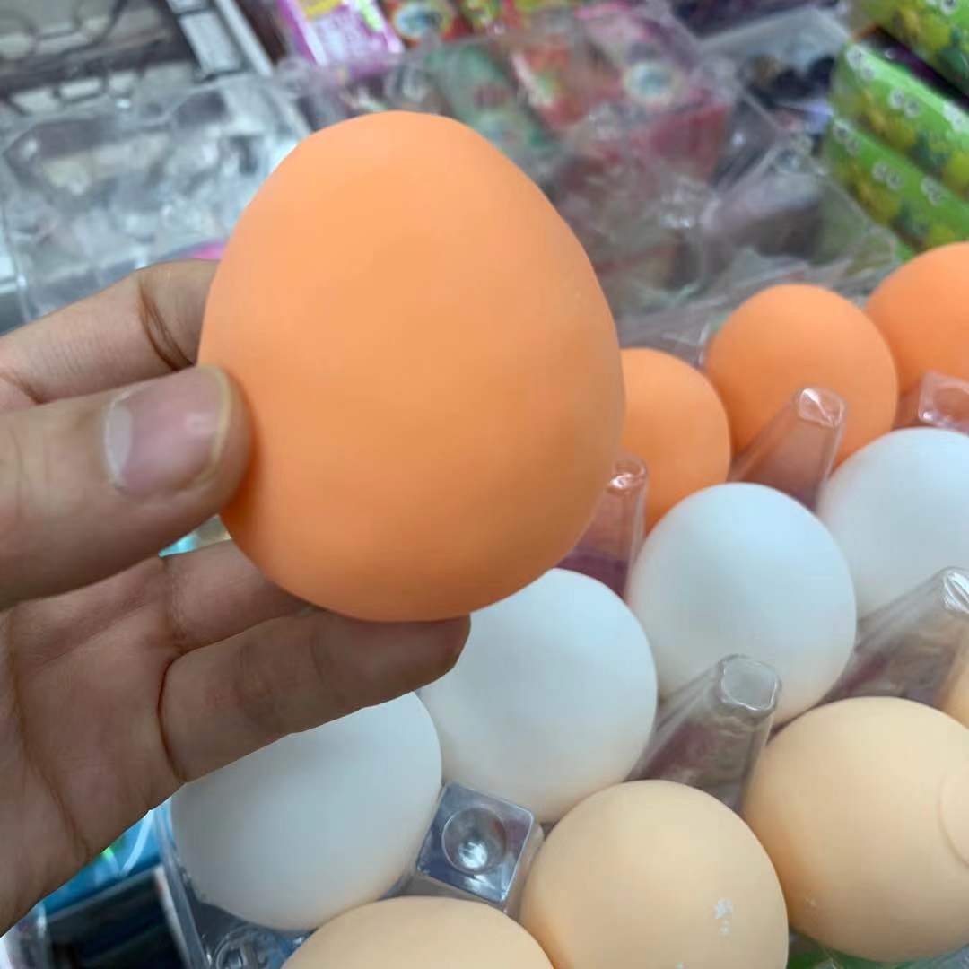外贸创意仿真鸡蛋捏捏乐玩具整蛊发泄鸡蛋减压球捏不碎鸡蛋鸭蛋批