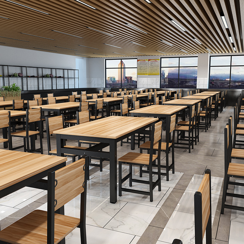 餐桌快餐桌椅组合简约小吃店餐桌椅饭店餐厅食堂桌椅4小户型家用