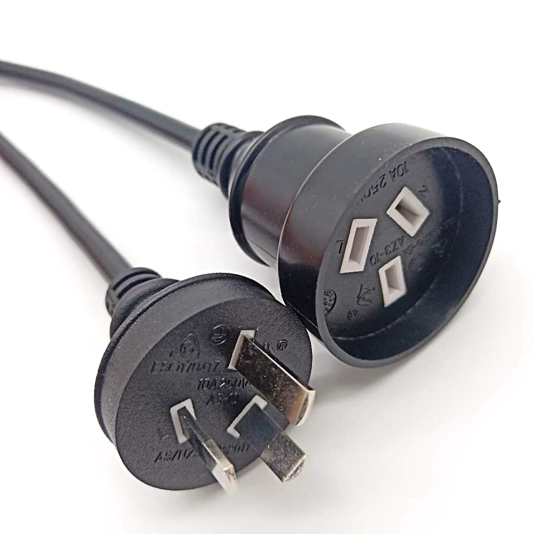 插头电源线_批量生产澳规电源线 澳标靠背插头电源线 认证澳大利亚对