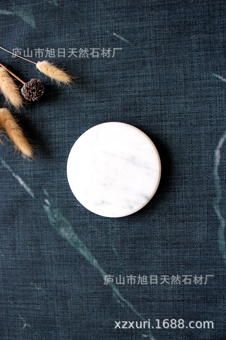 黑白根天然大理石纹杯垫 大花绿隔热垫红色杯垫卡拉白抛光面杯垫
