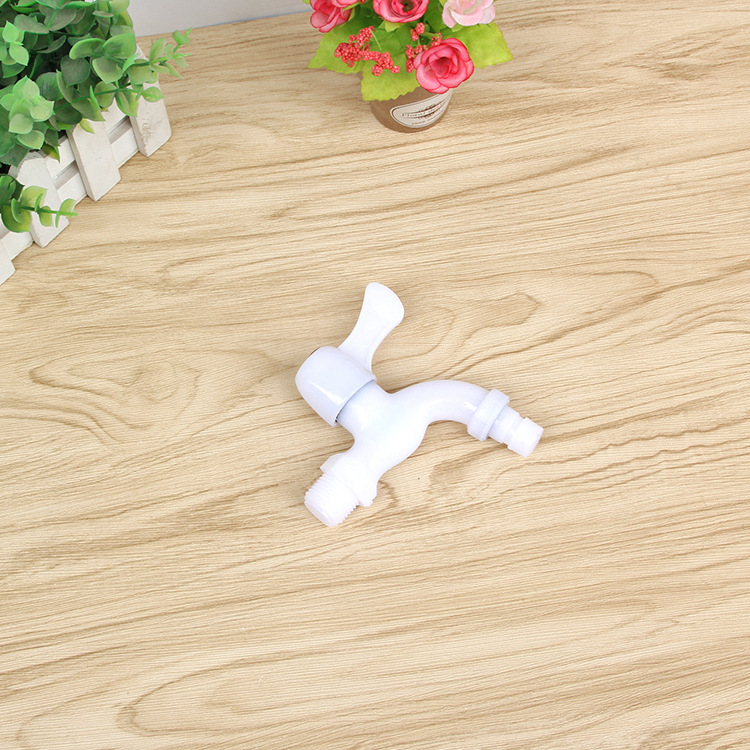 厂家直销 pp白色塑料水龙头 4分快开尖嘴咀 多用洗衣机水龙头