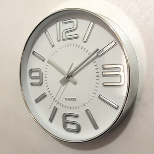 12寸创意时尚个性客厅挂钟石英钟表家用挂表现代简约 静音时钟