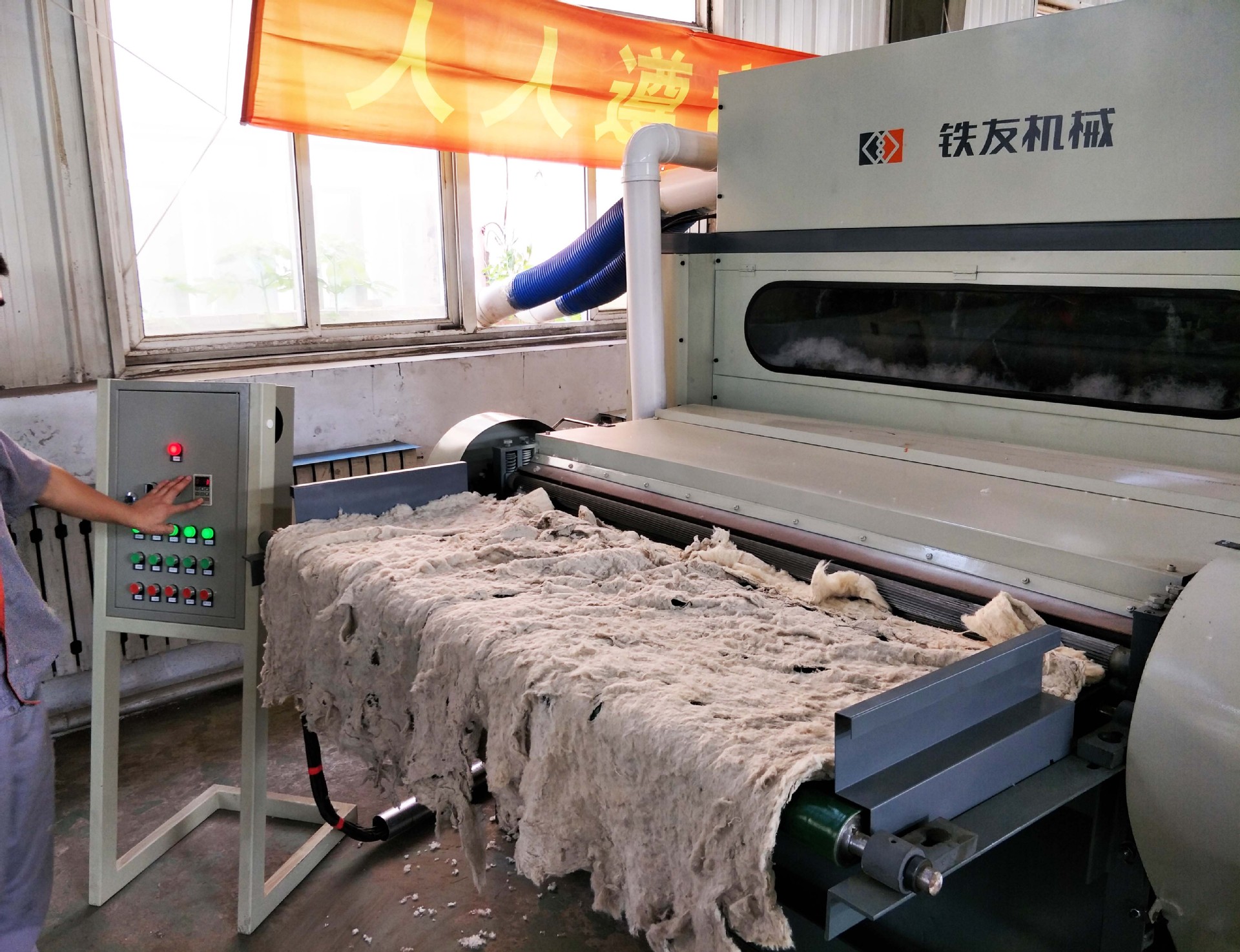 开松弹花梳理一体机 自动化棉被褥流水线 产量高 除尘防护