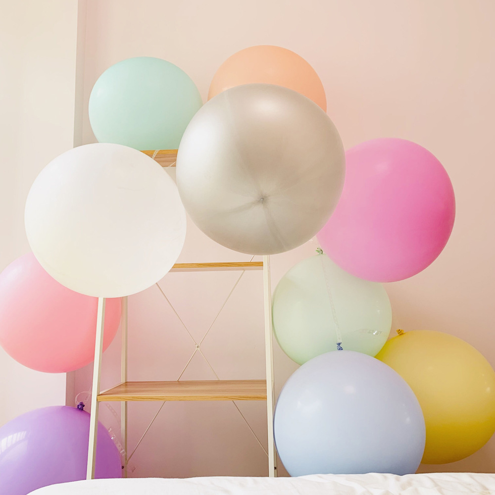 36寸35g正圆马卡龙乳胶亚光糖果色不透明气球ins风格超大气球装饰