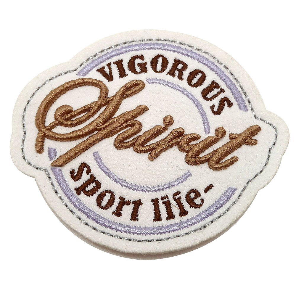 厂家定制3d立体绣花 植绒布魔术贴自粘 服装字母立体绣花diy加工