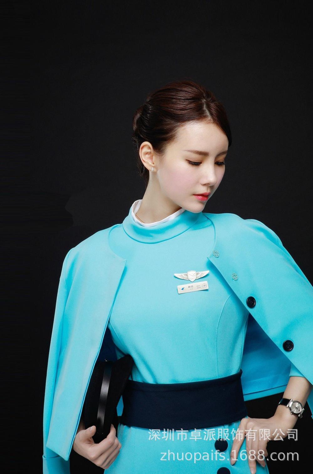 厦航航空空姐职业装修身连衣裙美容顾问珠宝化妆品制服面试航空服
