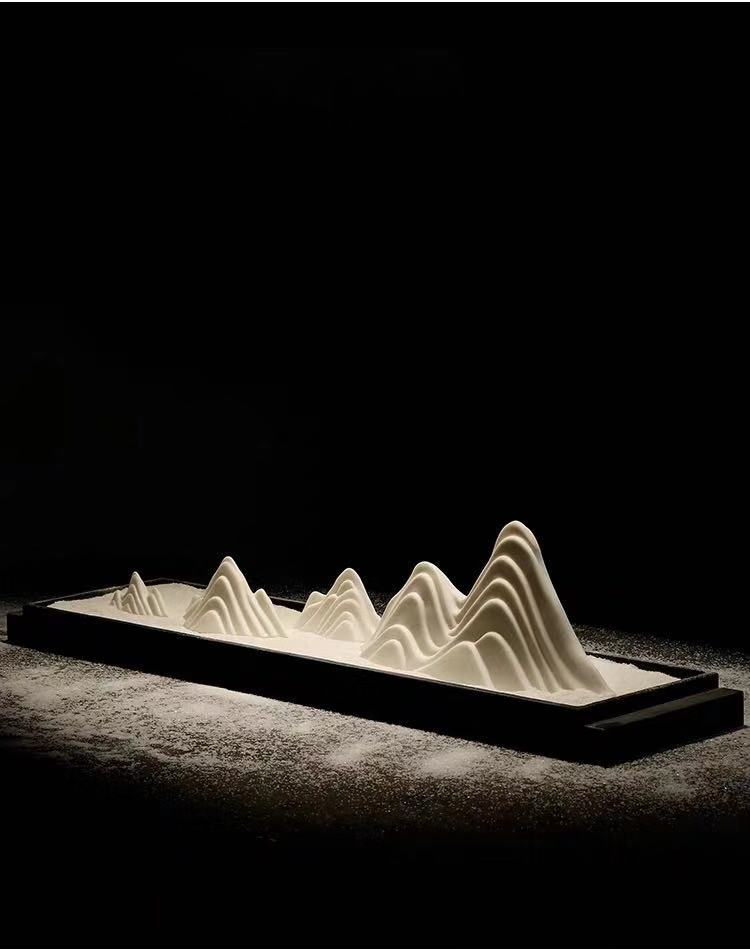 创意陶瓷枯山水假山摆件客厅玄关电视柜大号石头家居装饰酒柜摆设