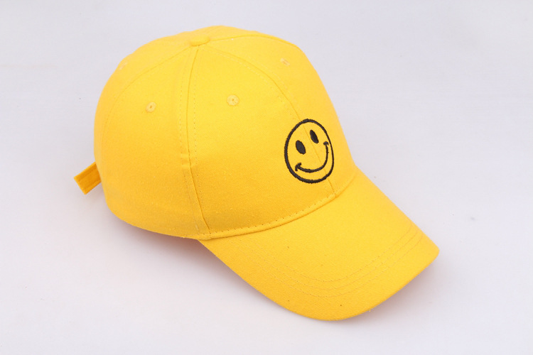 笑脸帽子刺绣棒球帽夏季韩版百搭鸭舌帽女户外时尚运动遮阳帽男潮