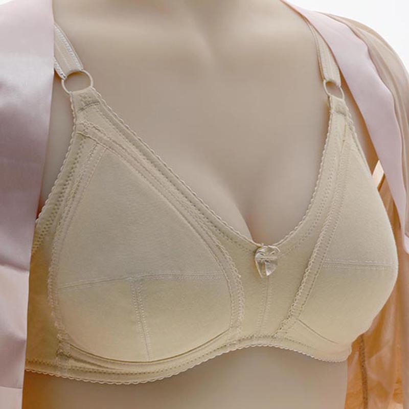 Thin Wireless Underwear Women's Sponge-Free Large Size Mother Bra Wholesale Factory Direct Supply Middle-Aged and Elderly Bra