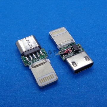 工厂直销micro母座安卓usb2.0连接器短体无卷边转8pin苹果转接头