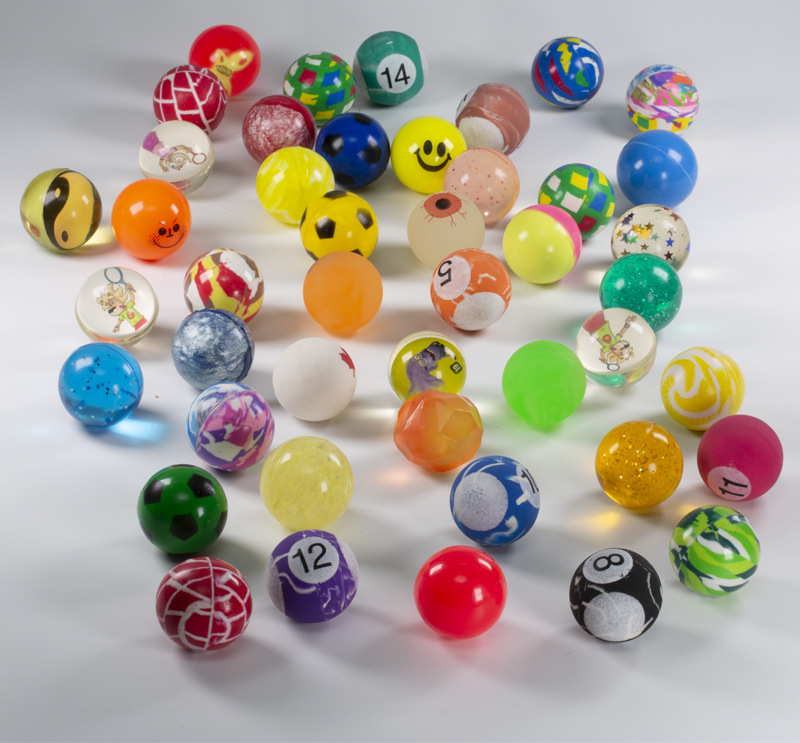 38号弹力球混装彩色实心弹跳球透明纸卡自定义儿童感官玩具跳跳球