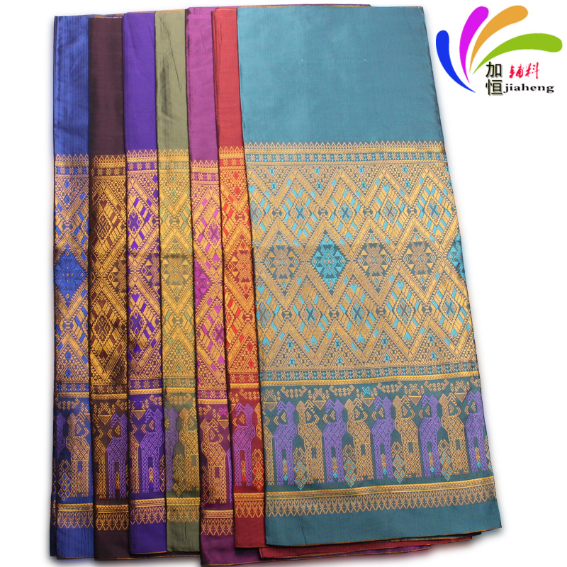 85公分半身筒裙泰国老挝民族布裙中长裙拼接花布裙摆半身