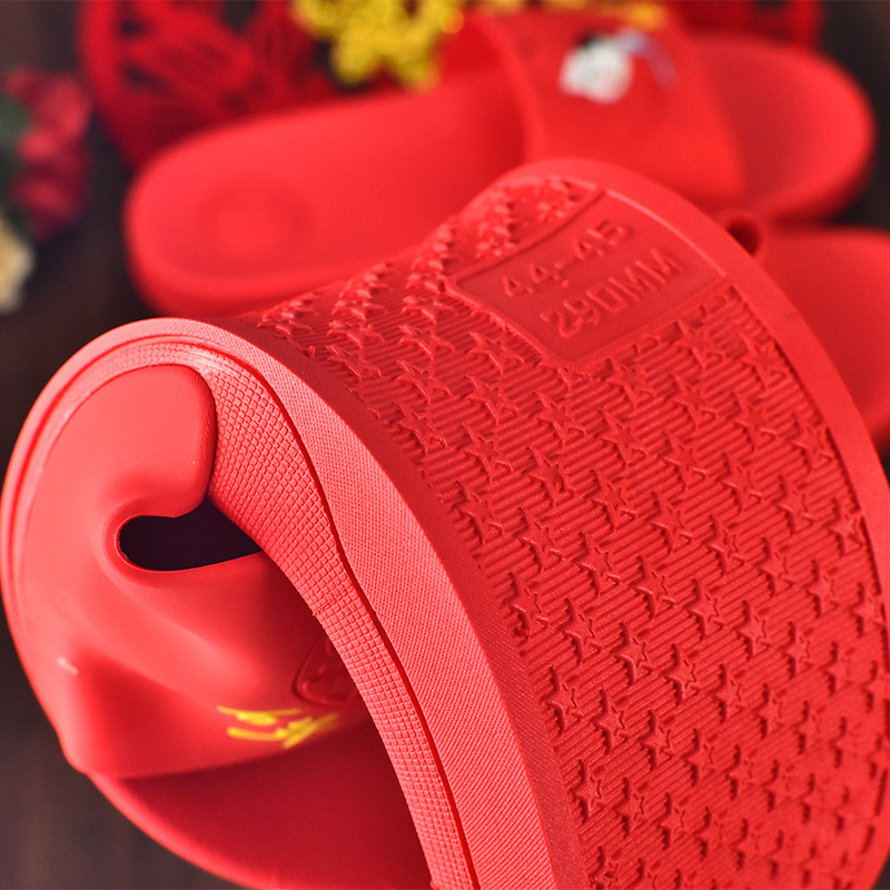 New Wedding Slippers Wedding Centennial Couple Husband Wife Open Slippers Summer Bathroom Slippers