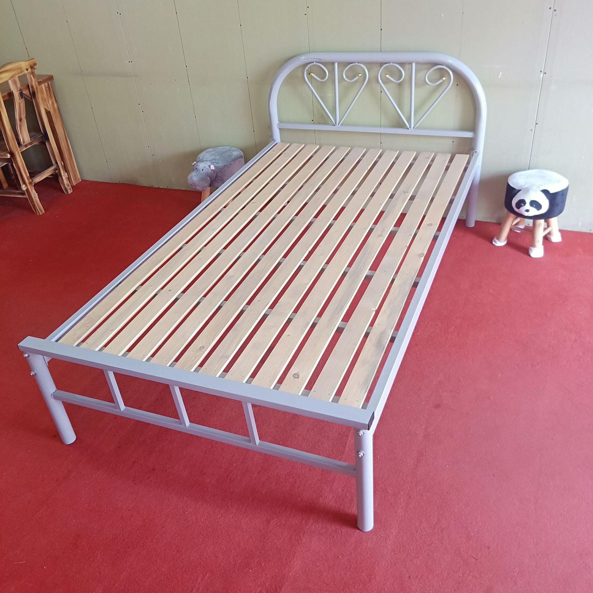 卧室公寓床小户型铁艺床低价出售铁床出租房单层铁床现代简约铁床