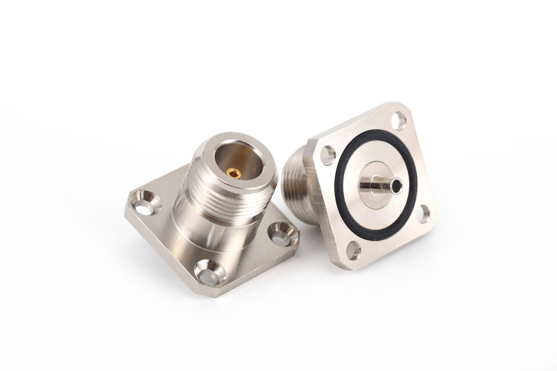 专业生产射频连接器 n型母头四孔法兰连接器配接rg405电缆n-kfb2f