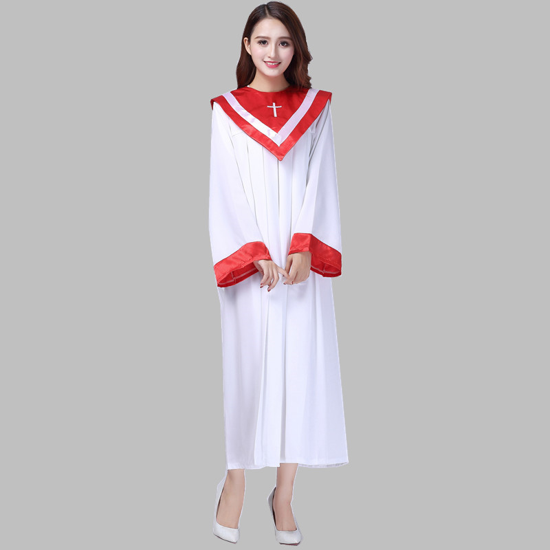 教会诗班圣袍基督教唱诗班服装基督耶稣教圣衣圣服教堂班服圣诗服