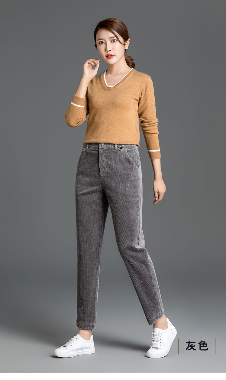 现货2020秋冬新款女裤灯芯绒女裤高腰哈伦女裤条绒裤女一件代发
