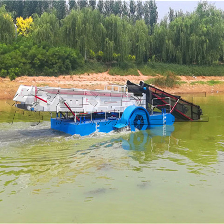 小型全自动割草船海德瀛水白菜打捞船浮萍水浮莲收集清理船