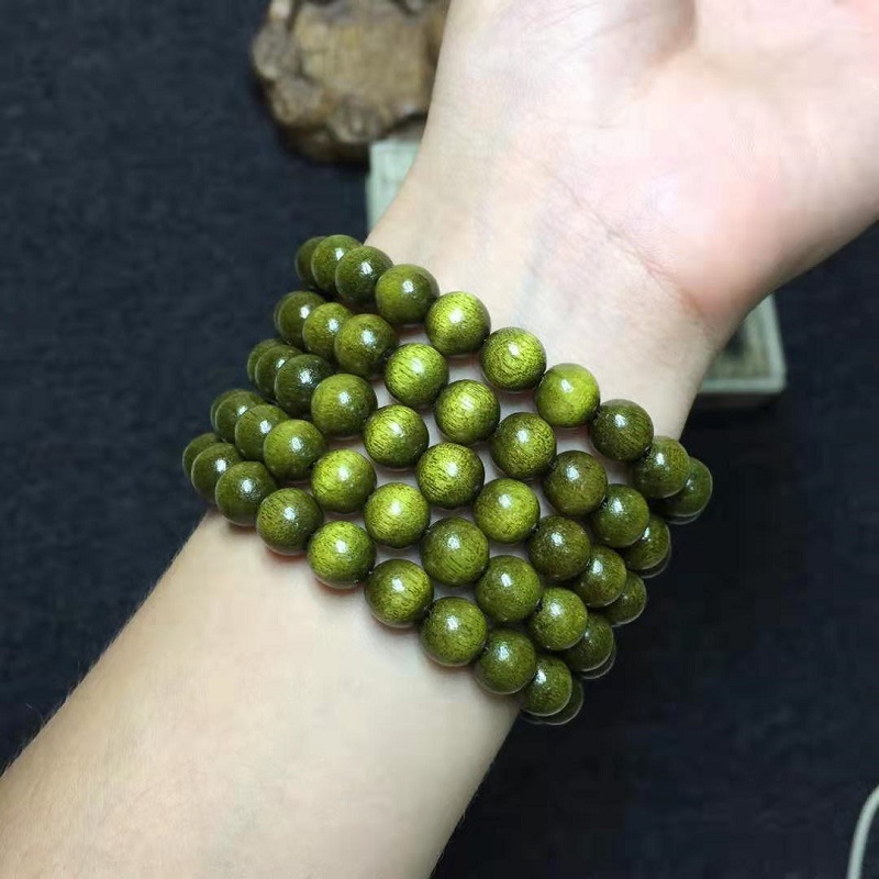 金丝楠木绿料手链108颗复古佛珠手串男女手链礼品配饰厂家批发