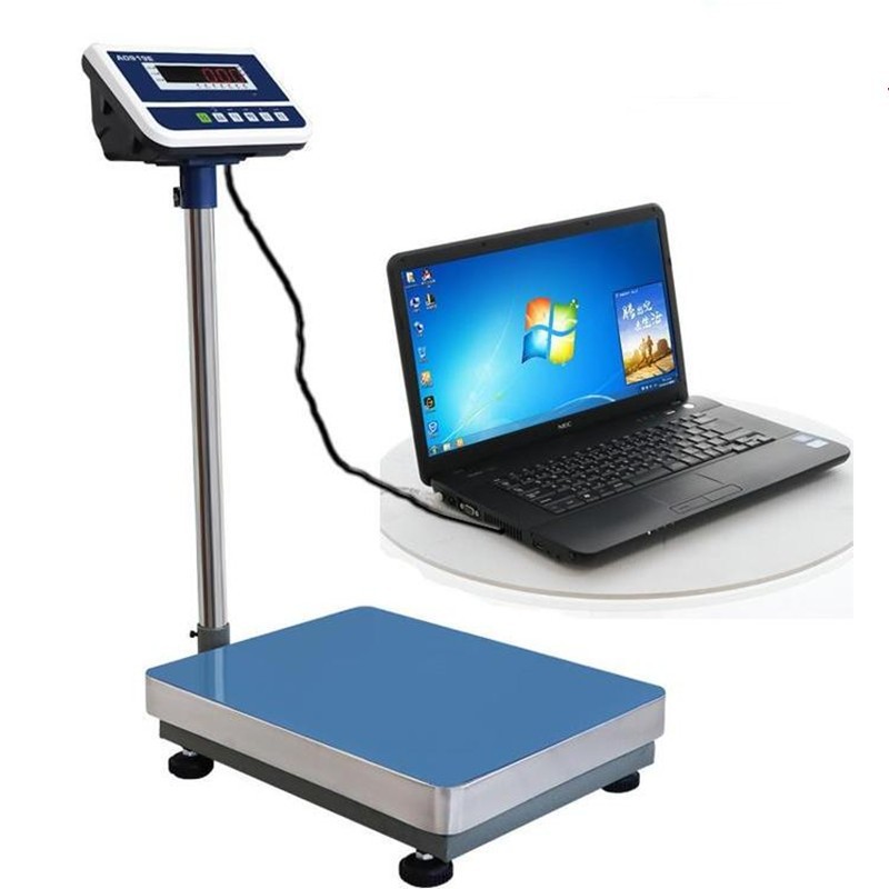 触摸屏100kg电子秤智能编辑打印电子台秤多功能数据保存电子称