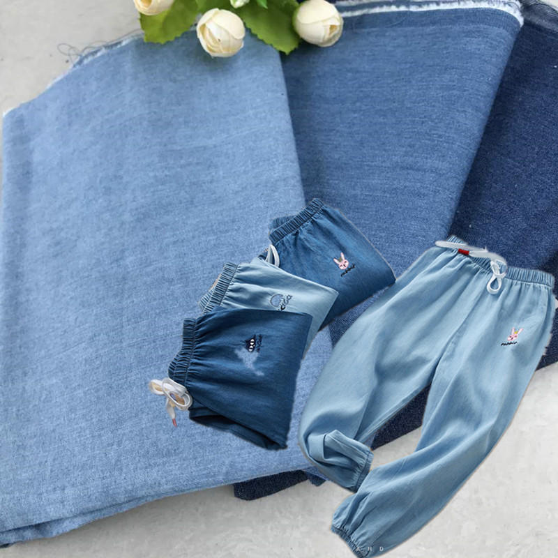 防蚊裤牛仔面料全棉可水洗牛仔布面料 春夏薄款水洗牛仔布 童装