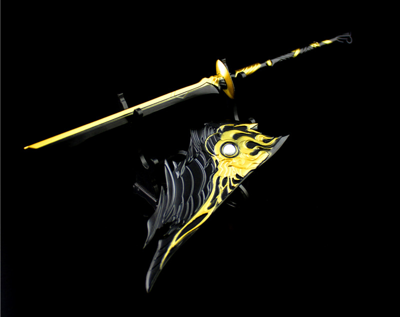 橙武 锁骨衣十律守心犴魂 仙剑奇缘3苍云刀盾合金武器模型